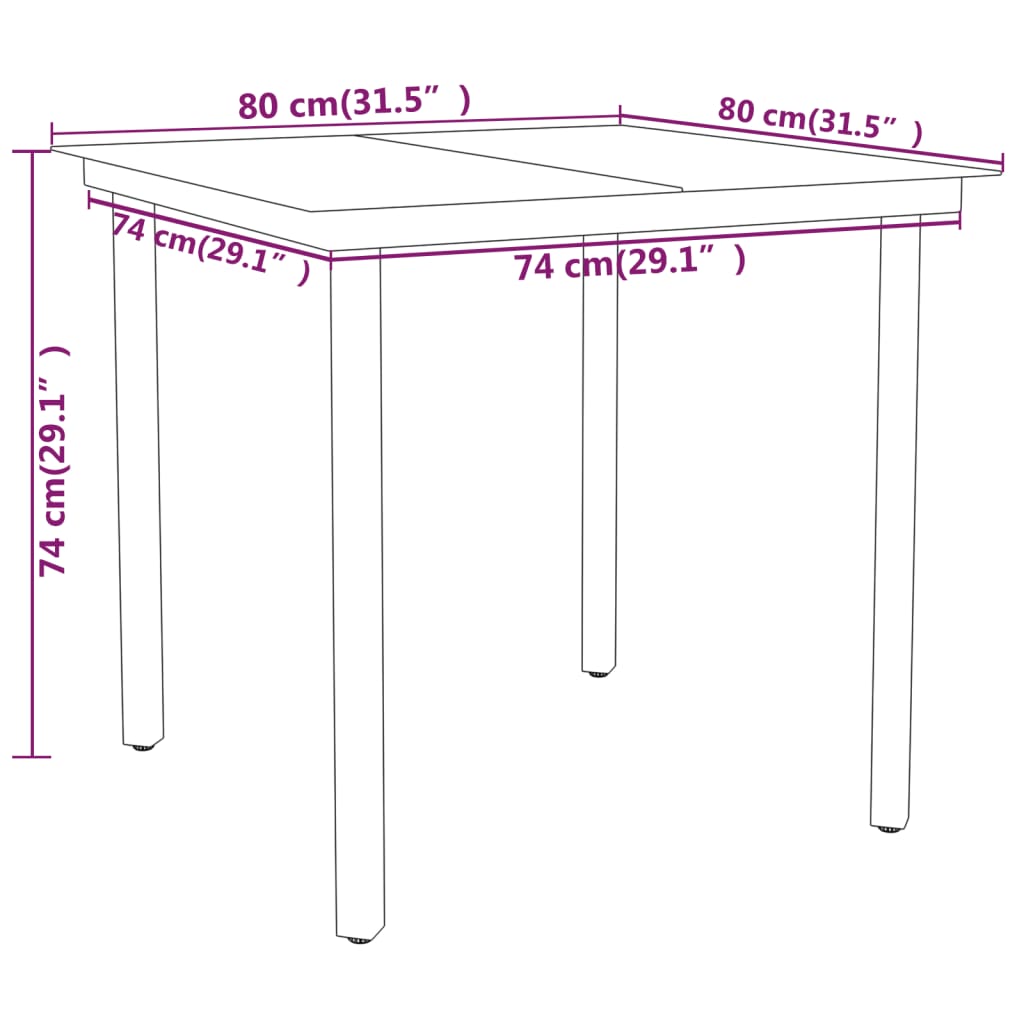 5 Piece Patio Dining Set Gray