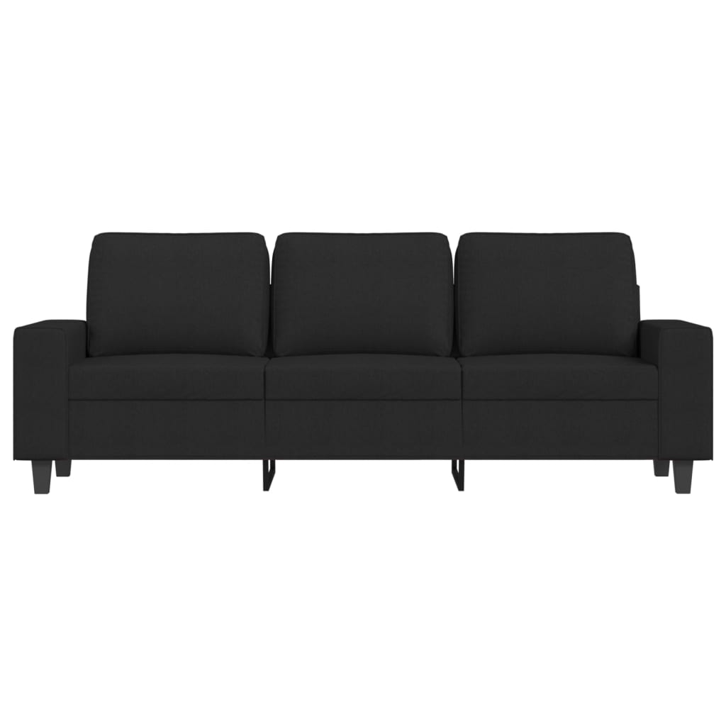 3-Seater Sofa Black 70.9" Fabric