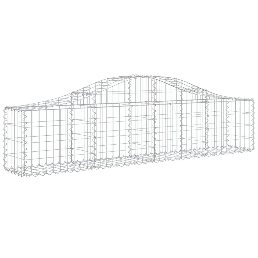 Arched Gabion Baskets 7 pcs 78.7"x11.8"x15.7"/23.6" Galvanized Iron