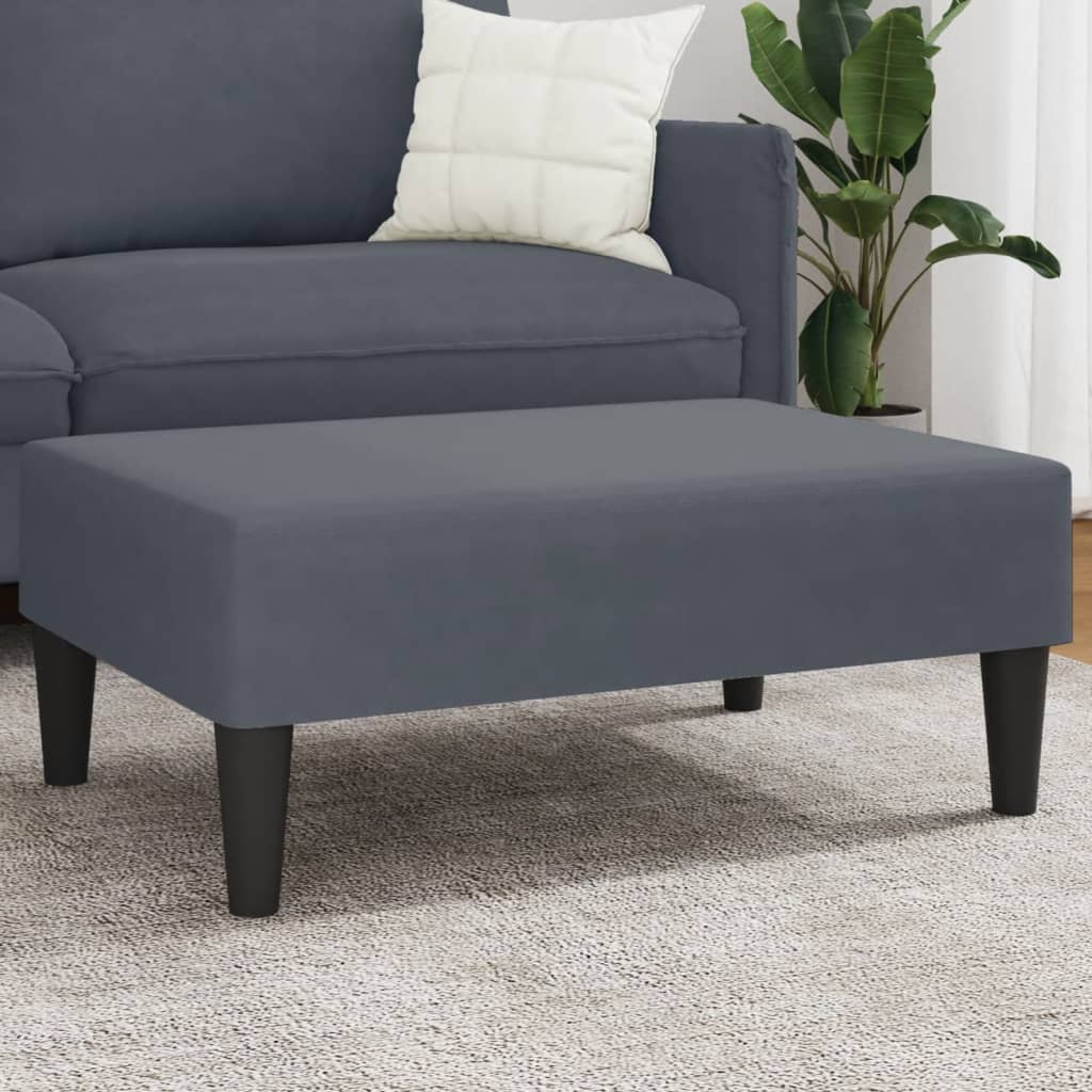 Footstool Dark Gray 30.3"x21.7"x12.2" Velvet