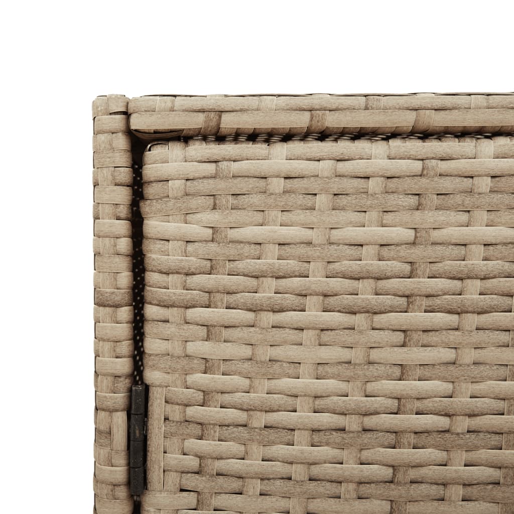 Patio Storage Cabinet Beige 32.7"x17.7"x29.9" Poly Rattan