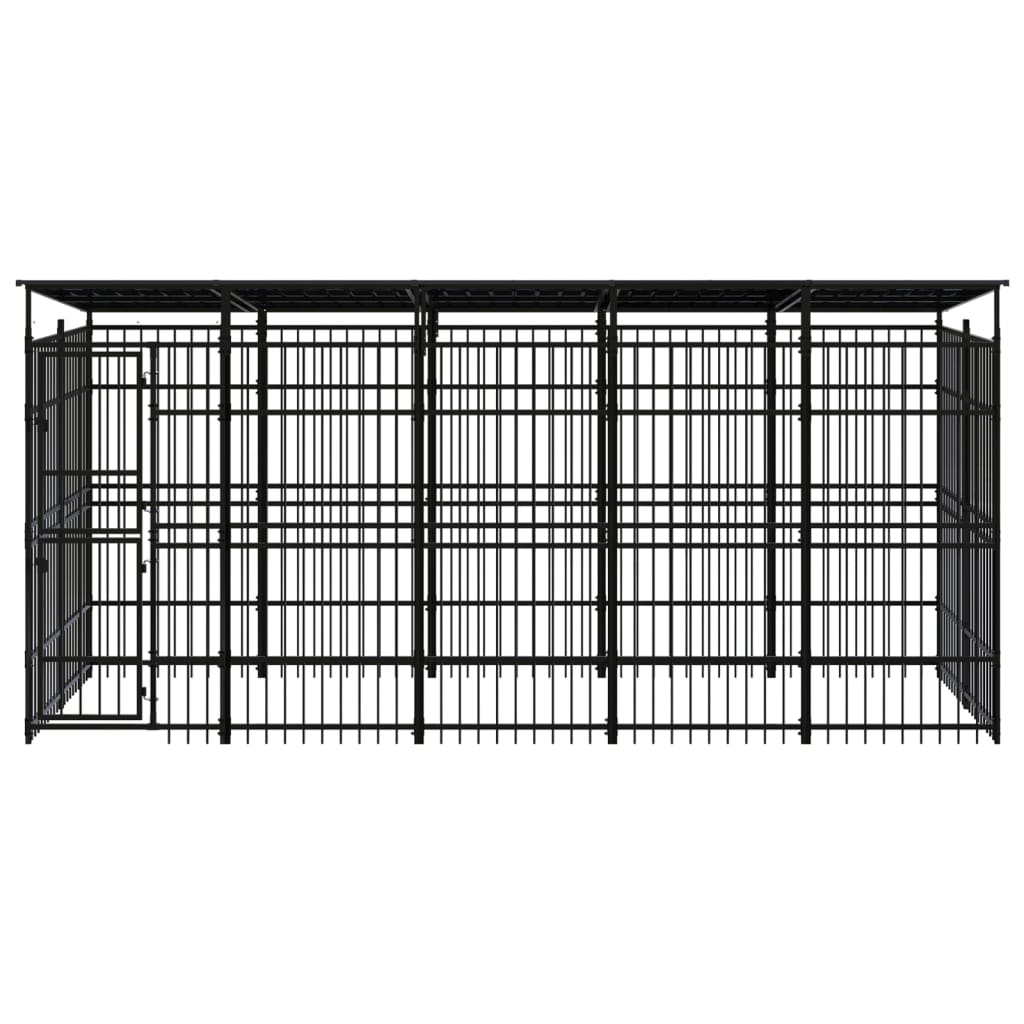 Outdoor Dog Kennel with Roof Steel 99.2 ft��