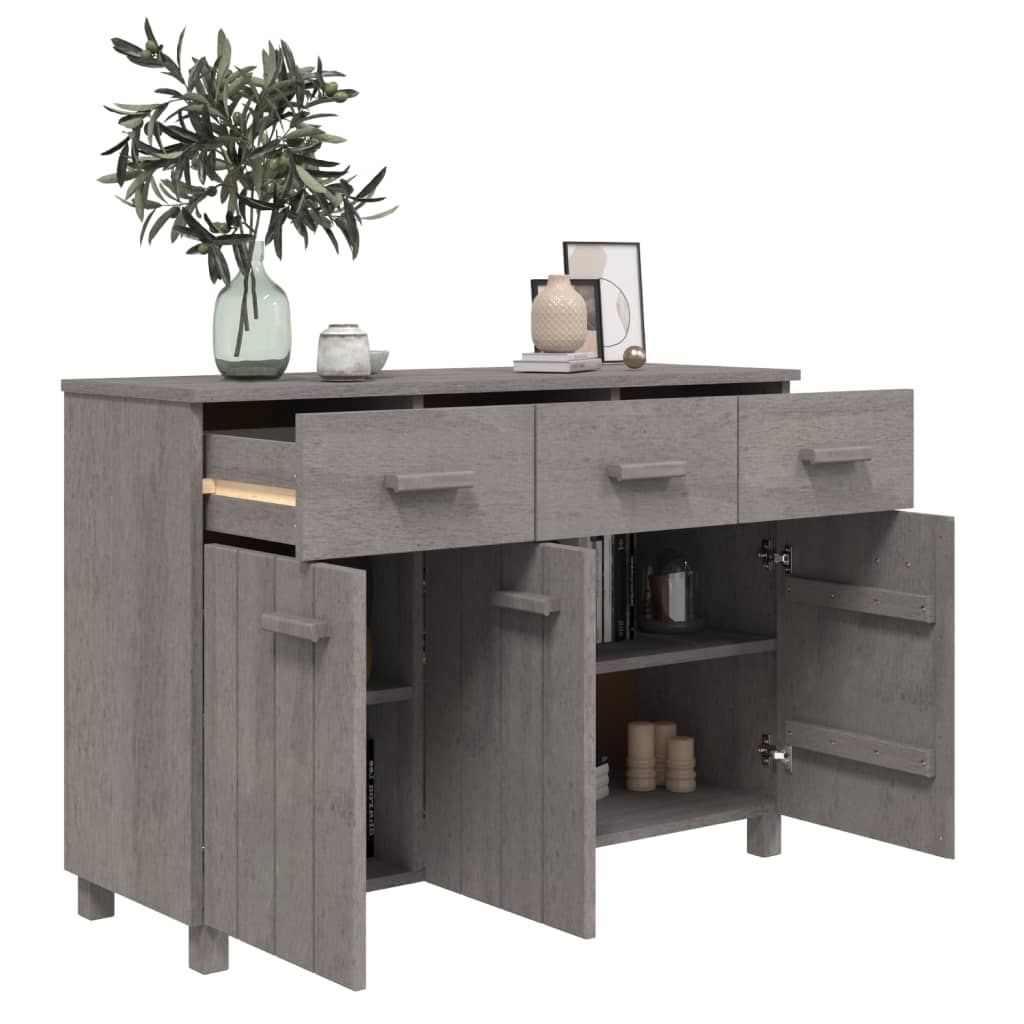 Sideboard HAMAR Light Gray 44.5"x15.7"x31.5" Solid Wood Pine