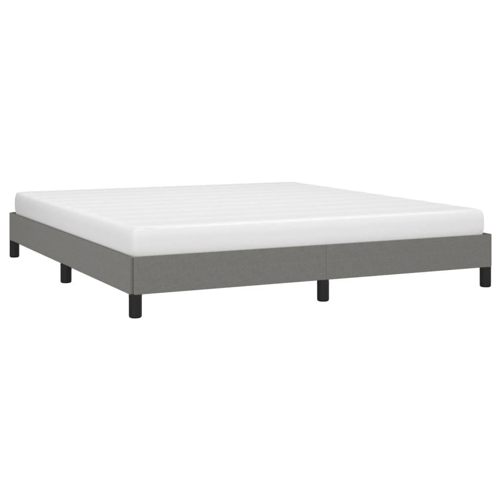 Bed Frame without Mattress Dark Gray California King Fabric