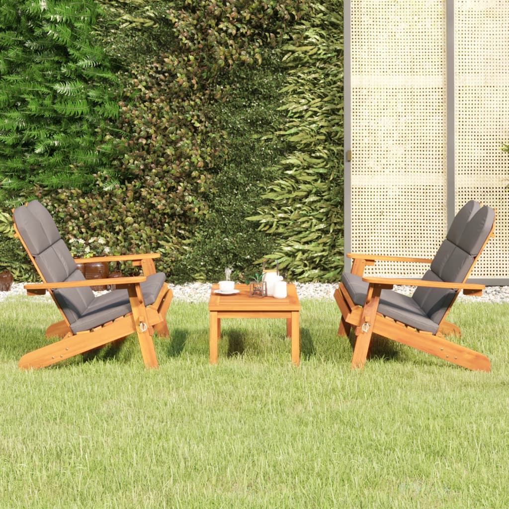 4 Piece Adirondack Patio Lounge Set Solid Wood Acacia