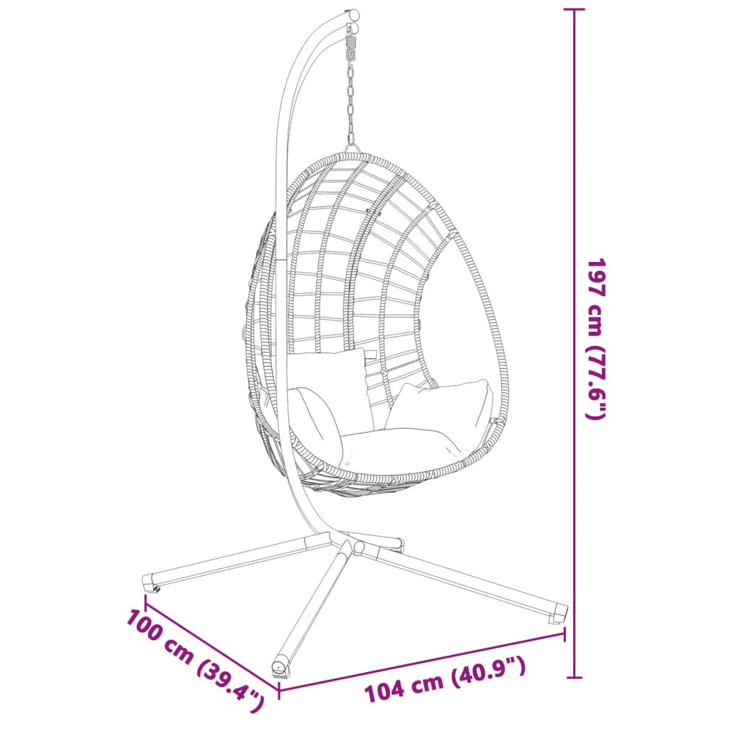 Hanging Egg Chair Stand Black Steel