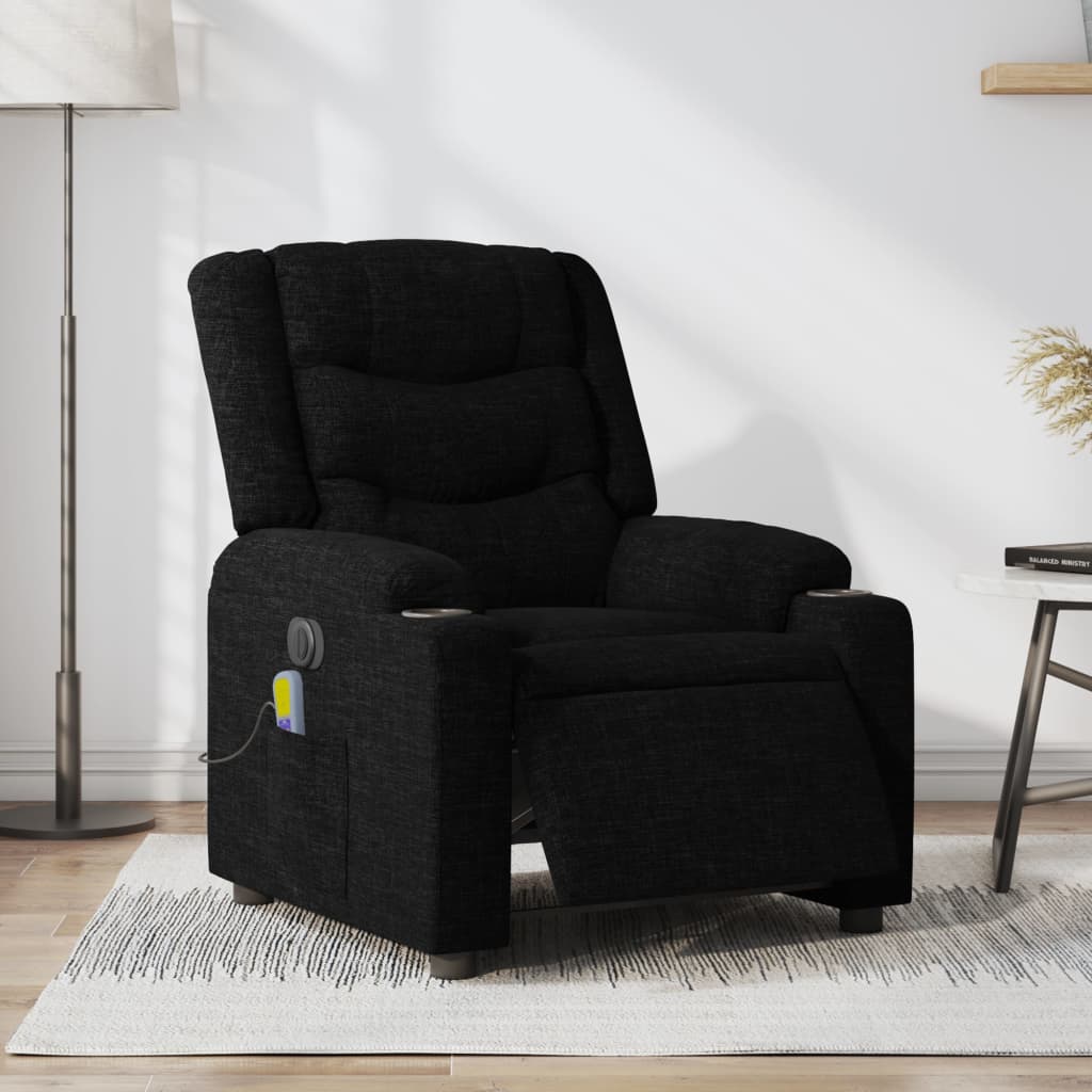 Electric Massage Recliner Chair Dark Gray Fabric