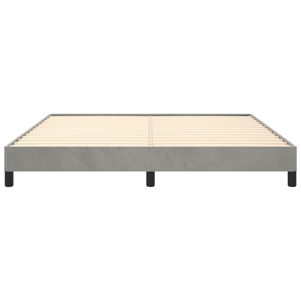 Bed Frame without Mattress Light Gray 76"x79.9" King Velvet