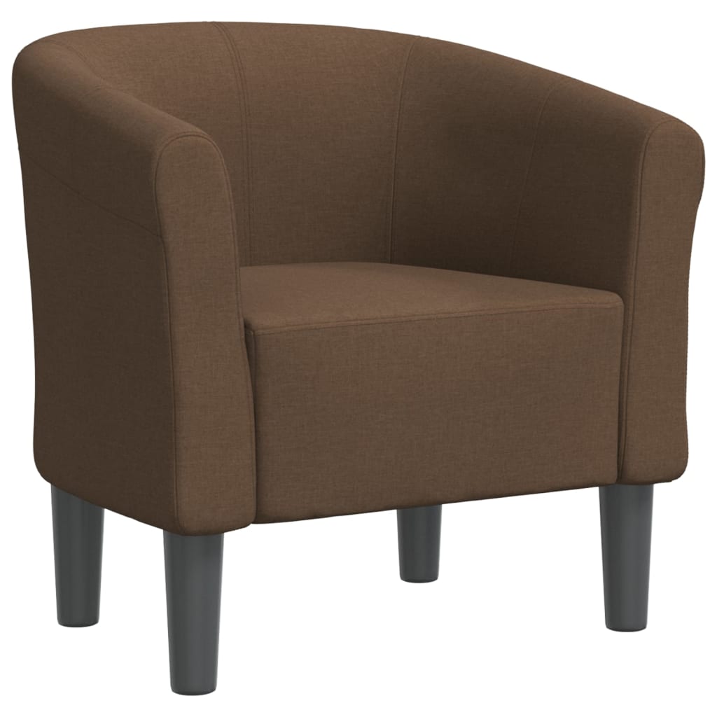 Tub Chair Brown Fabric