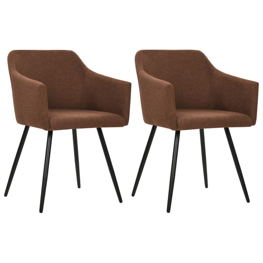 Dining Chairs 2 pcs Brown Fabric