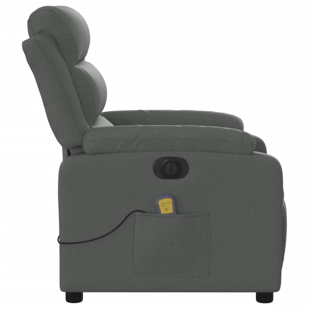 Electric Massage Recliner Chair Dark Gray Fabric