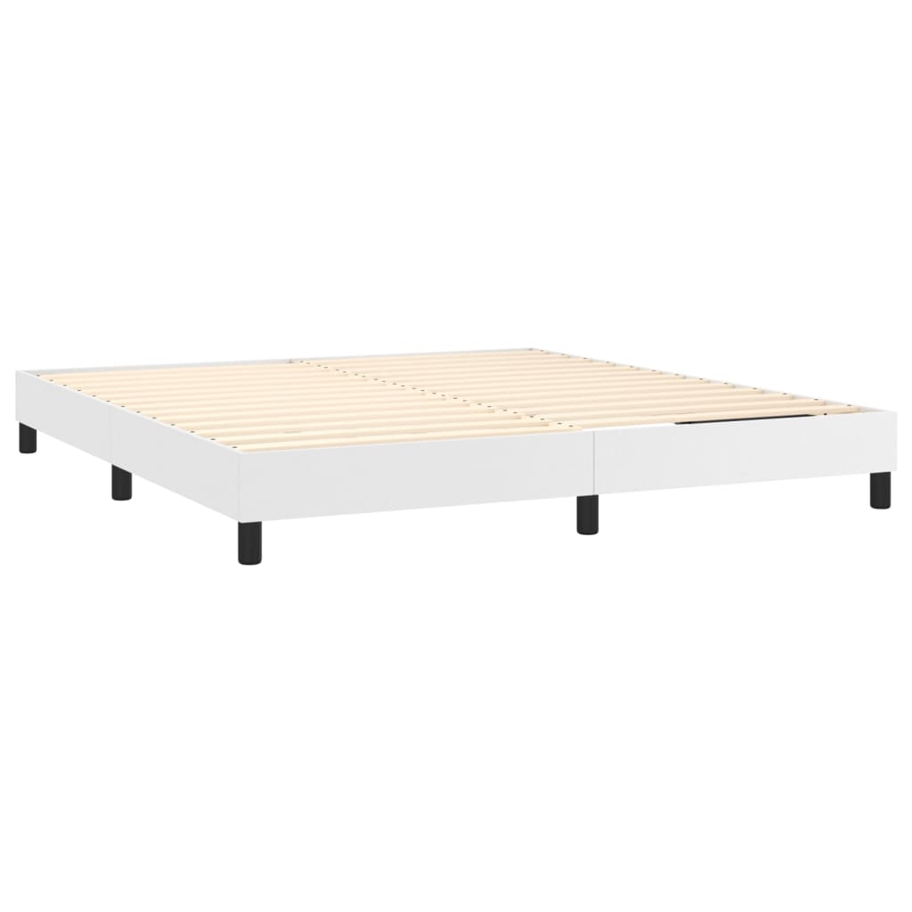 Bed Frame without Mattress White California King Faux Leather (US Only)