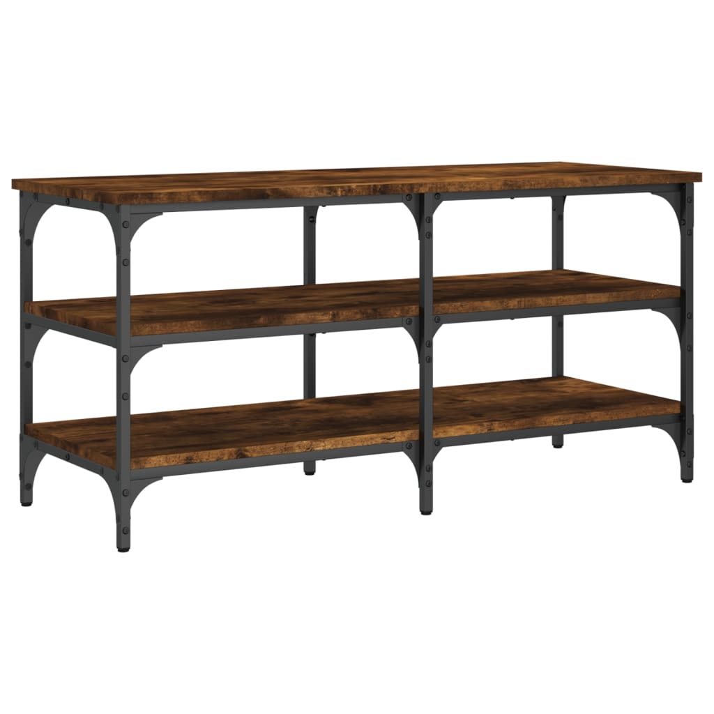 Shoe Bench Smoked Oak 39.4"x15.2"x19.3" Engineered Wood