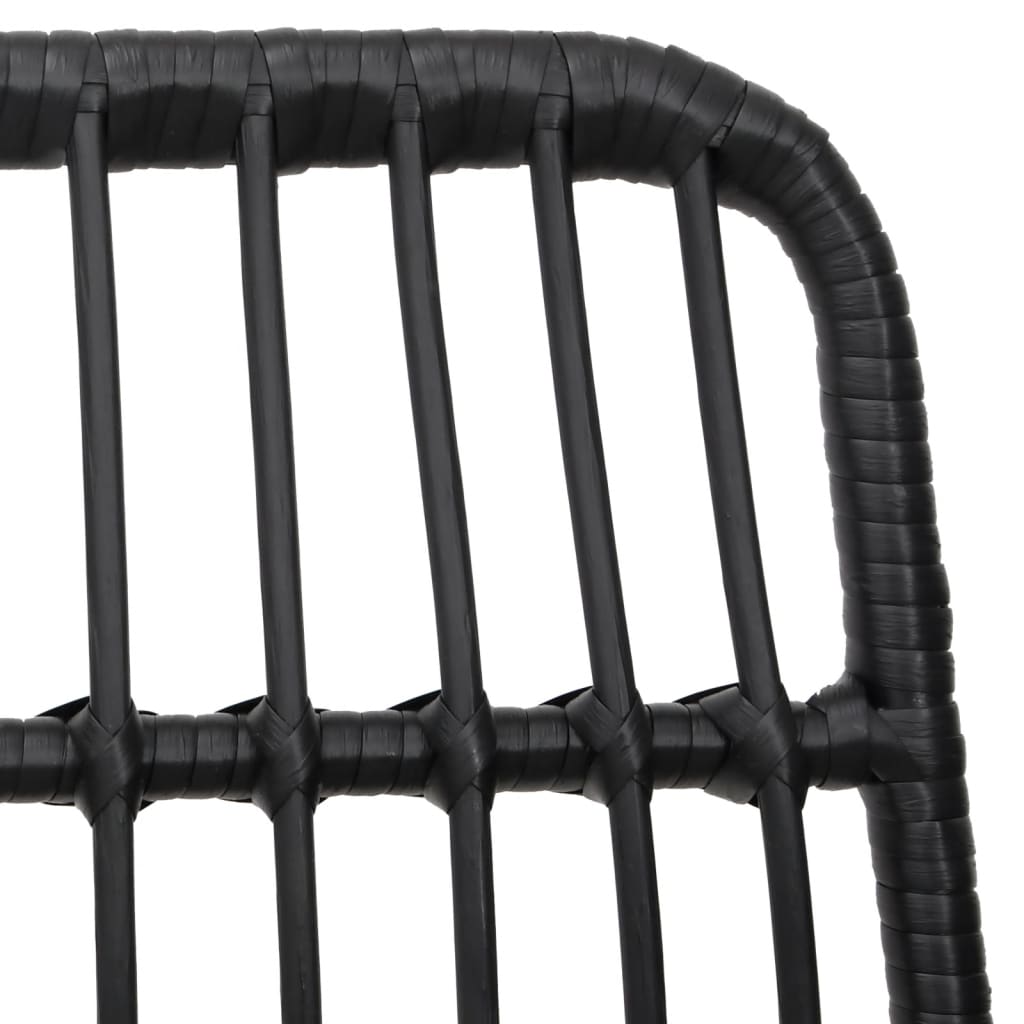 Patio Chairs 2 pcs Black 18.9"x24.4"x33.1" PE Rattan