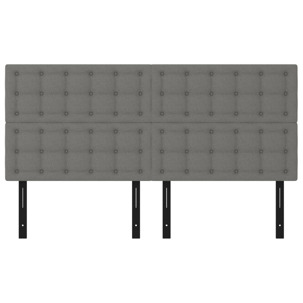 Headboards 4 pcs Dark Gray 39.4"x2"x30.7"/34.6" Fabric