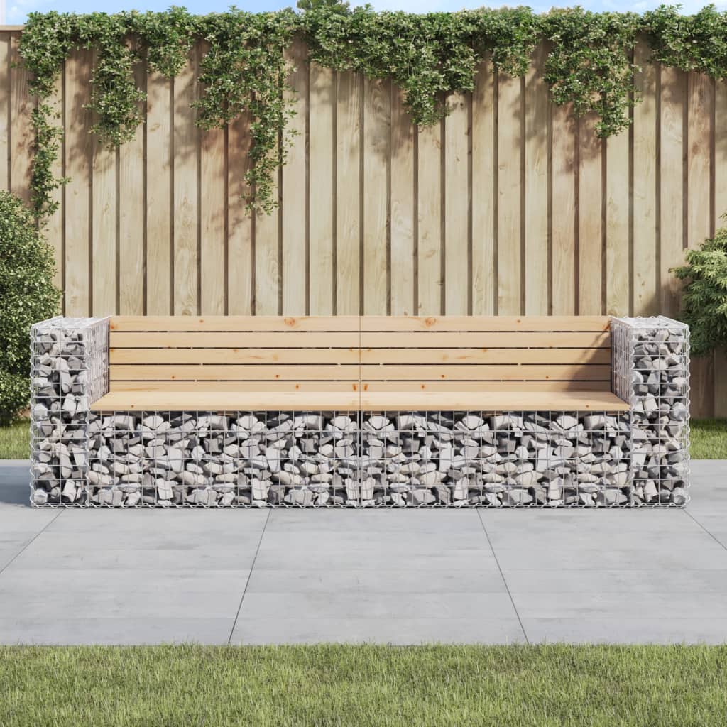 Patio Bench Gabion Design 96.1"x28"x25.8" Solid Wood Douglas