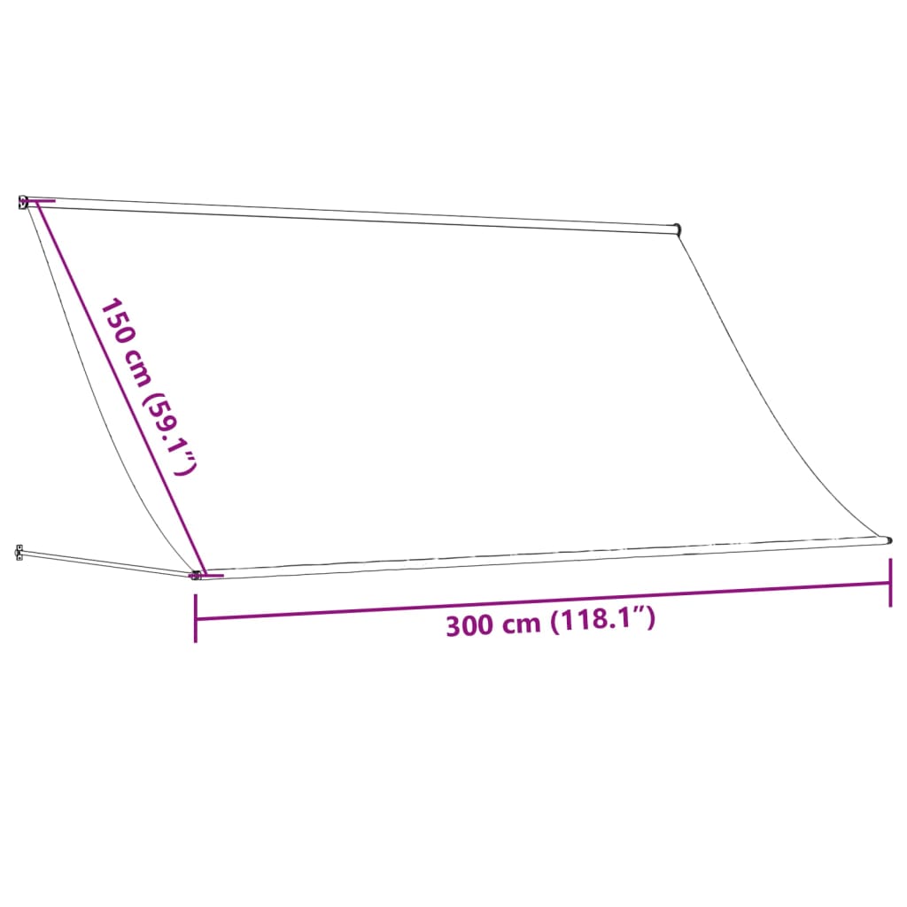 Retractable Awning Cream 118.1"x59.1" Fabric and Steel