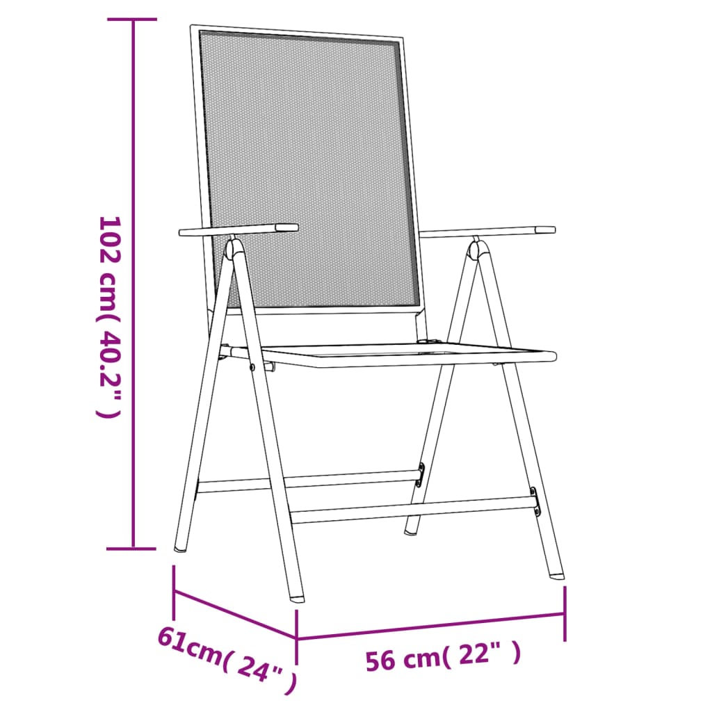 3 Piece Patio Dining Set Anthracite Steel