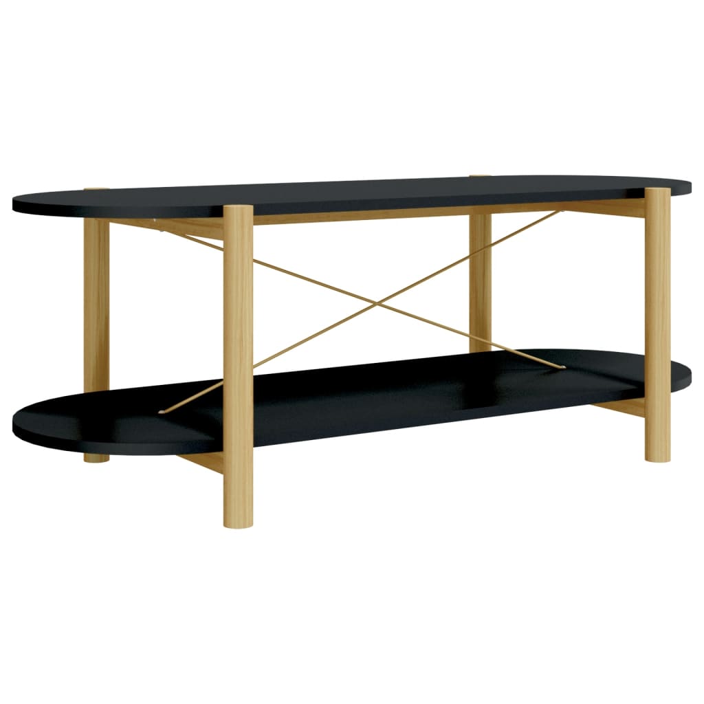 Coffee Table Black 43.3"x18.9"x15.7" Engineered Wood