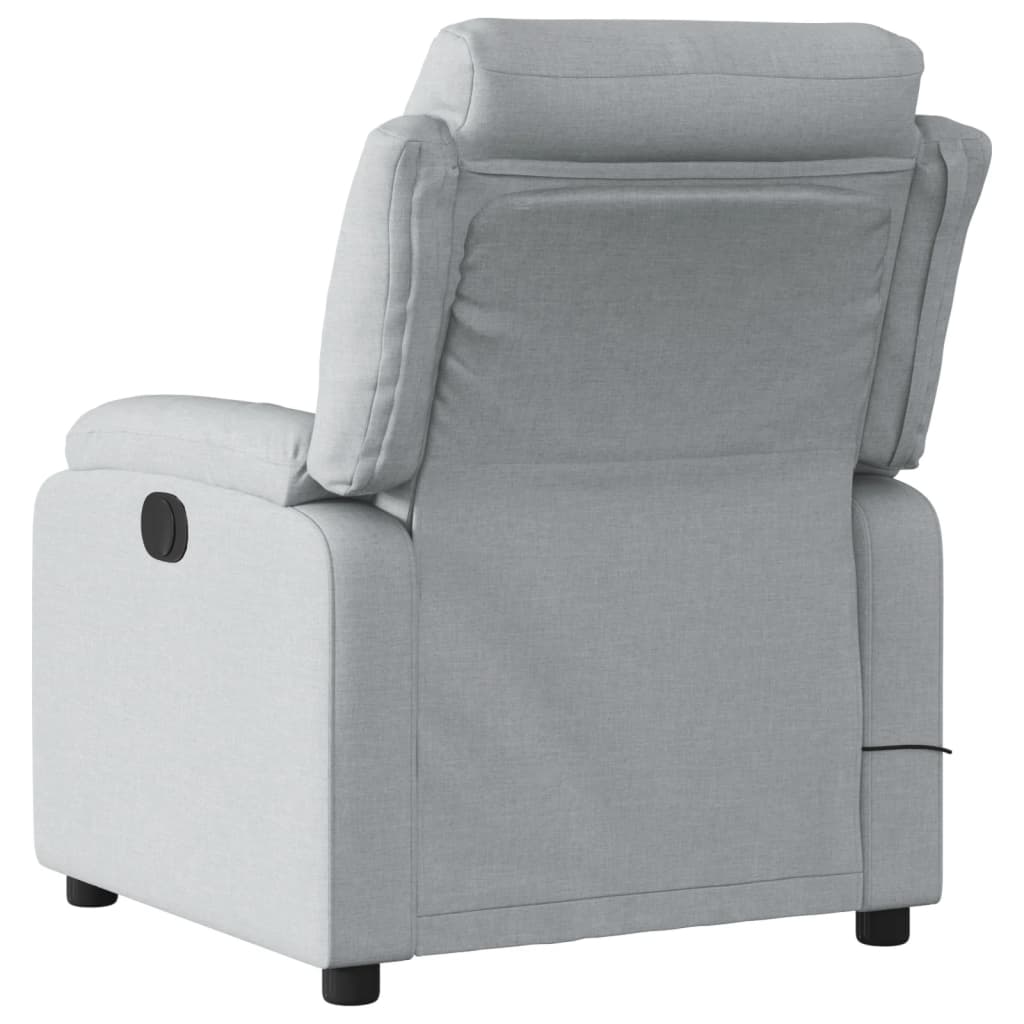 Electric Massage Recliner Chair Light Gray Fabric