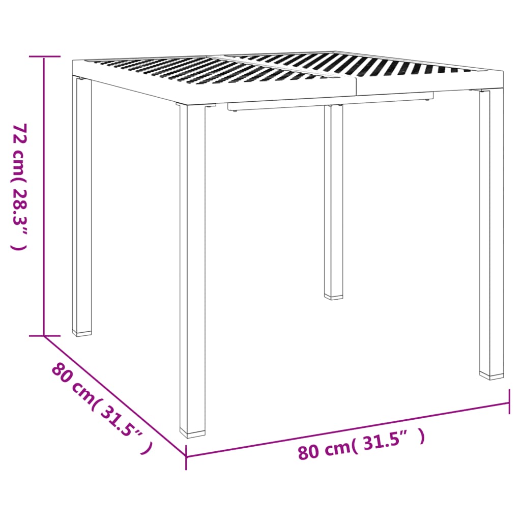 5 Piece Patio Dining Set Anthracite Steel