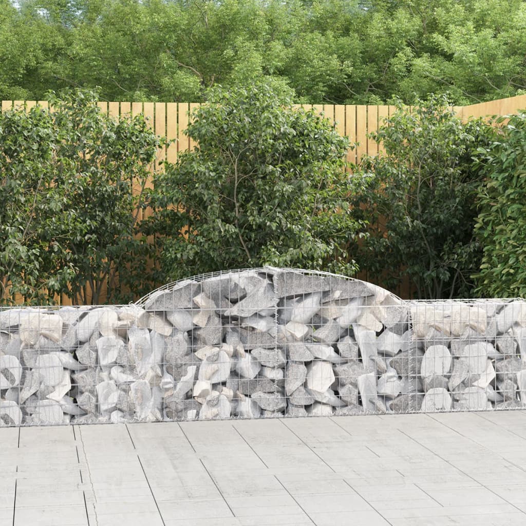 Arched Gabion Baskets 12 pcs 118.1"x11.8"x23.6"/31.5" Galvanized Iron