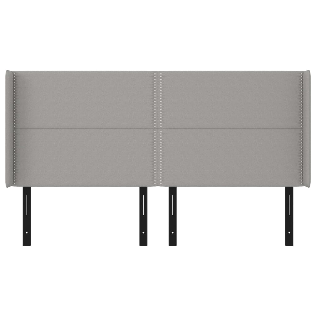 Headboard with Ears Light Gray 72"x6.3"x46.5"/50.4" Fabric