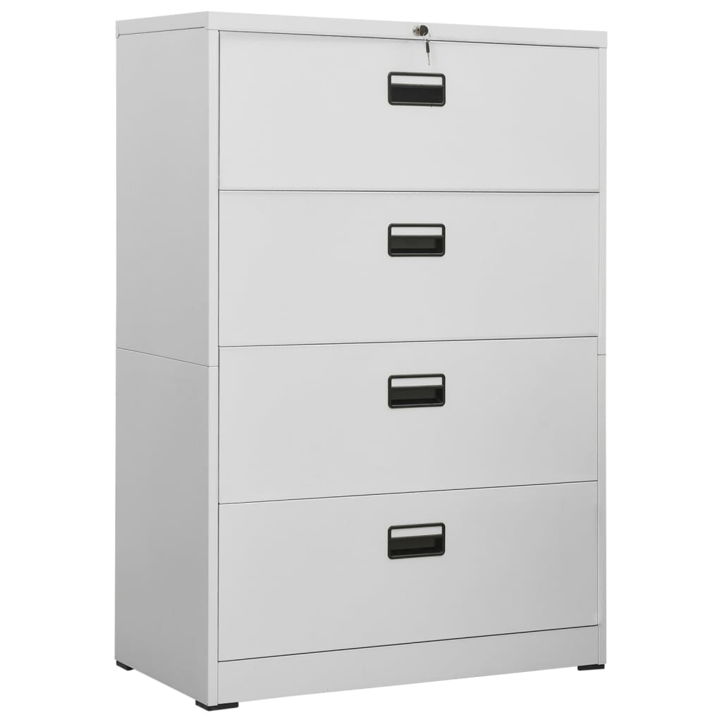 Filing Cabinet White 35.4"x18.1"x64.6" Steel