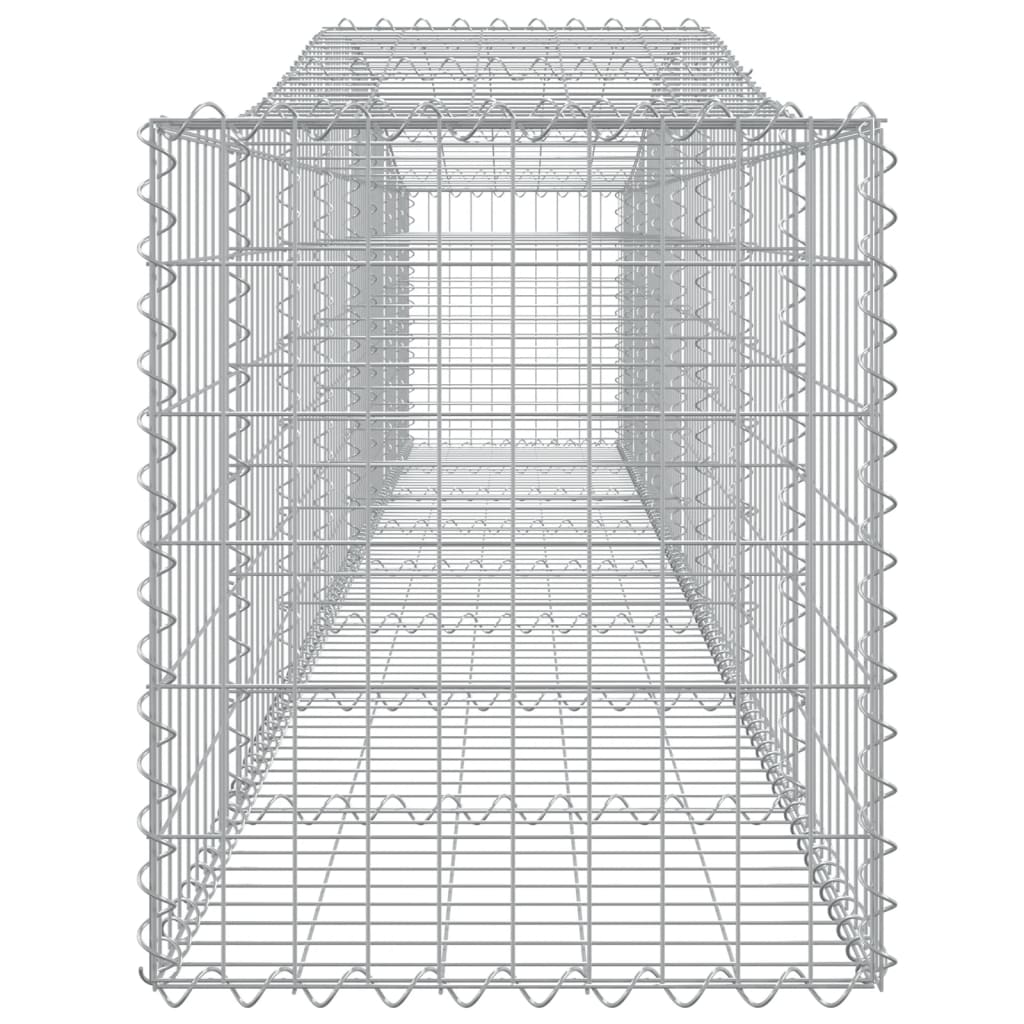 Arched Gabion Baskets 3 pcs 157.5"x19.7"x23.6"/31.5" Galvanized Iron