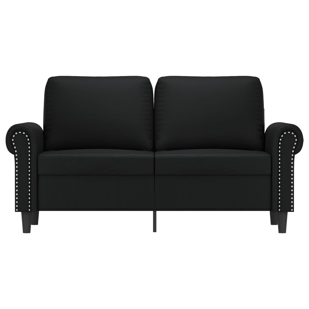 2-Seater Sofa Black 47.2" Faux Leather