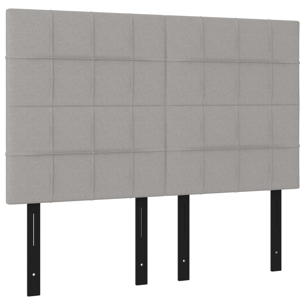 Headboards 4 pcs Light Gray 28.3"x2"x30.7"/34.6" Fabric