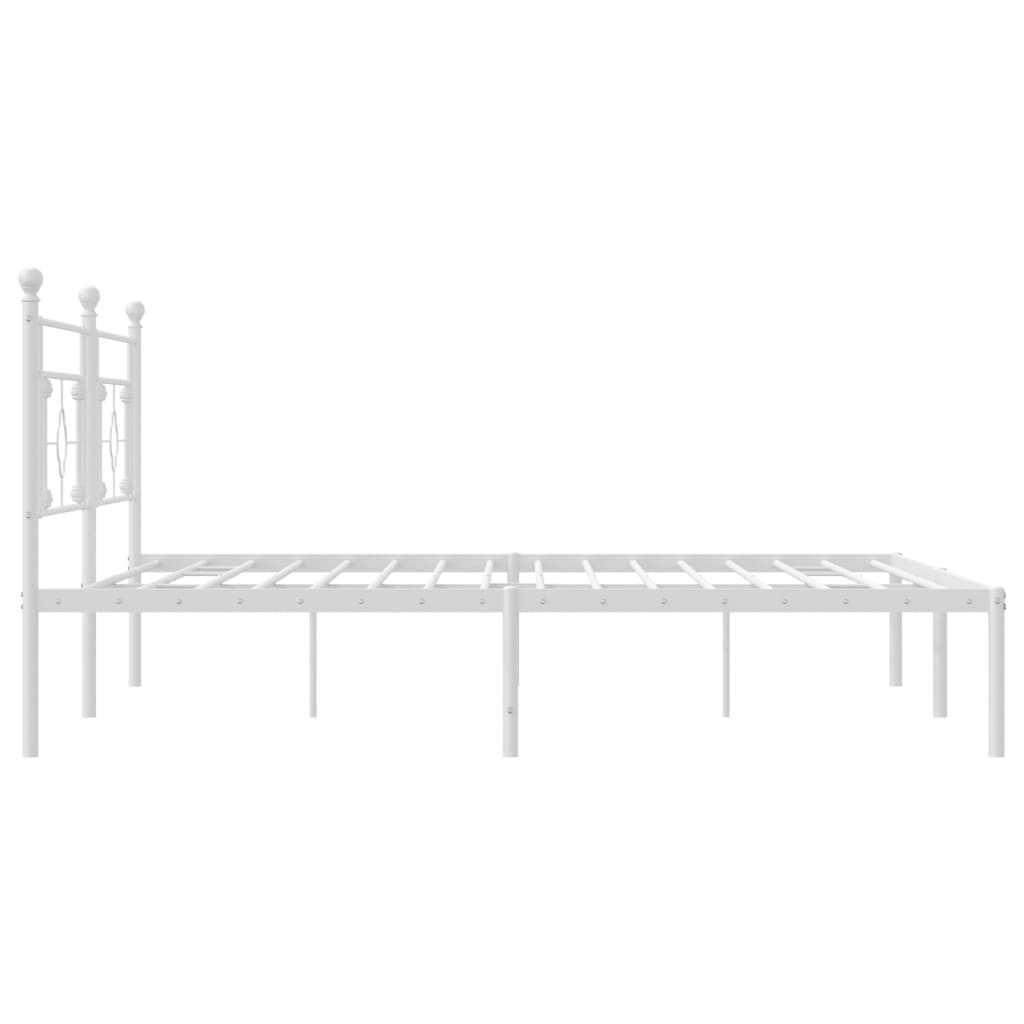 Metal Bed Frame without Mattress with Headboard White 76"x79.9"