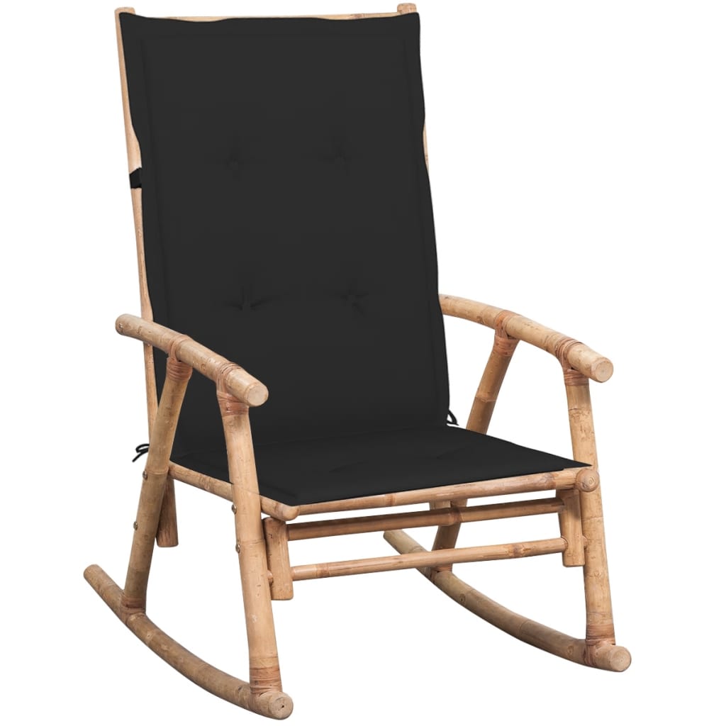 Rocking Chair with Cushion Bamboo