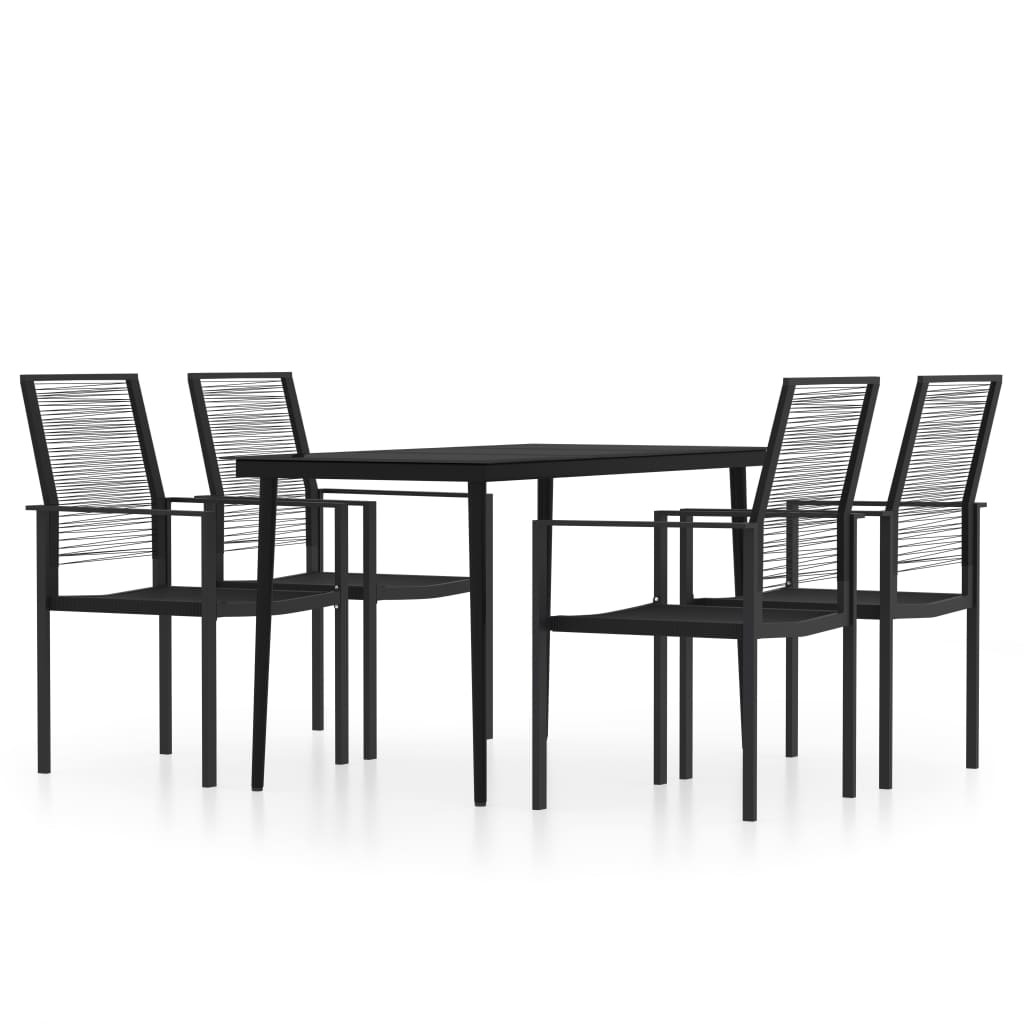 5 Piece Patio Dining Set Black