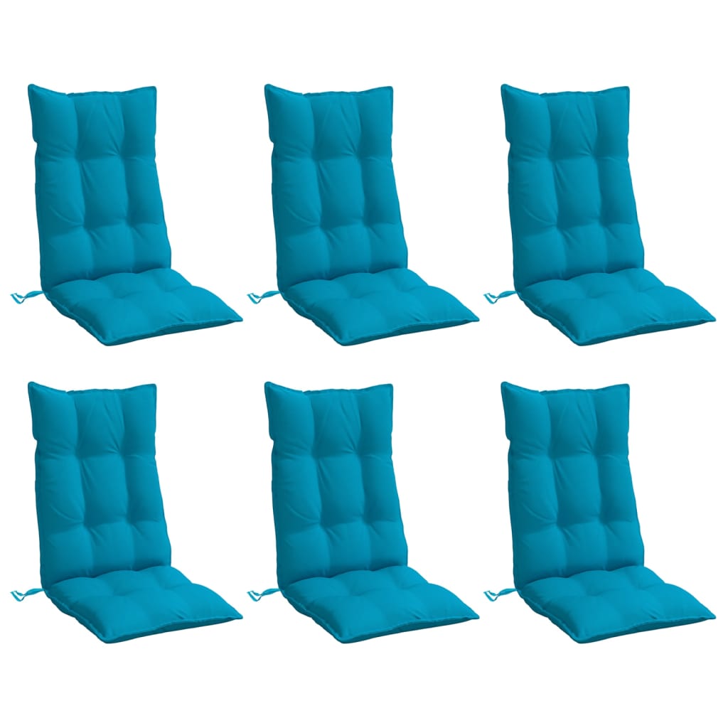 Highback Chair Cushions 6 pcs Light Blue Oxford Fabric