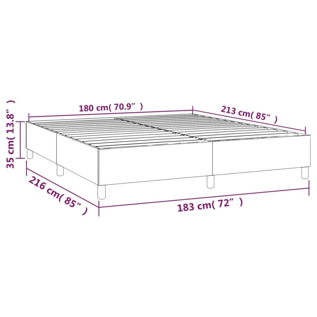 Bed Frame without Mattress Dark Gray California King Fabric (US Only)