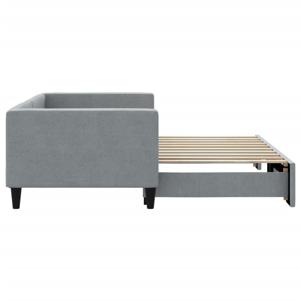 Daybed with Trundle without Mattress Light Gray 39.4"x74.8"