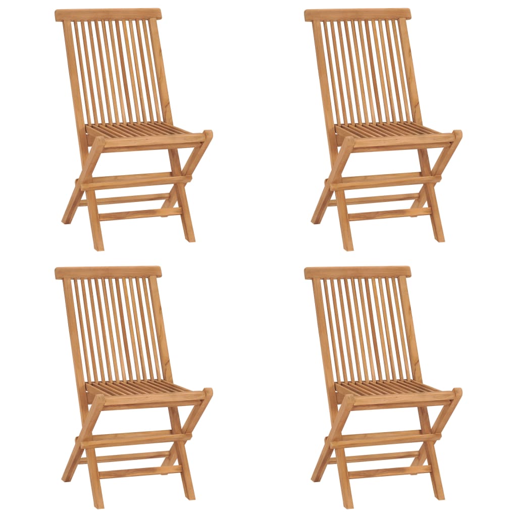 5 Piece Folding Patio Dining Set Solid Wood Teak