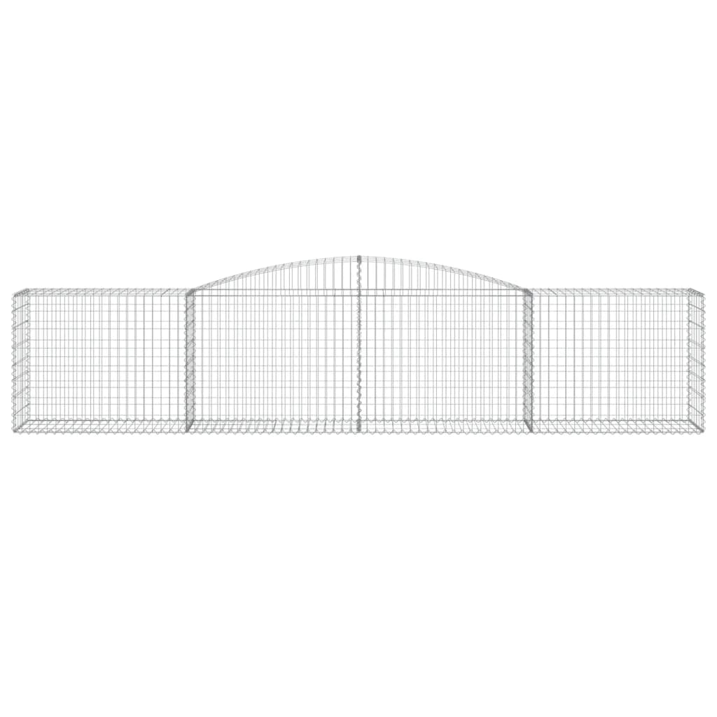 Arched Gabion Baskets 6 pcs 157.5"x19.7"x31.5"/39.4" Galvanized Iron