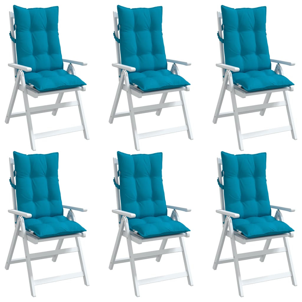 Highback Chair Cushions 6 pcs Light Blue Oxford Fabric