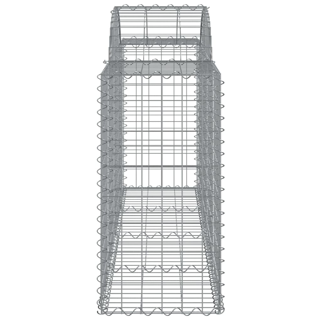 Arched Gabion Baskets 2 pcs 78.7"x19.7"x31.5"/39.4" Galvanized Iron