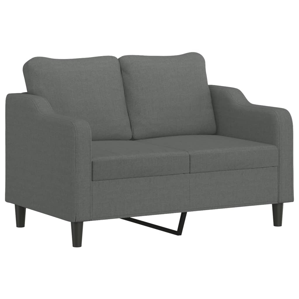 3 Piece Sofa Set with Cushions Dark Gray Fabric