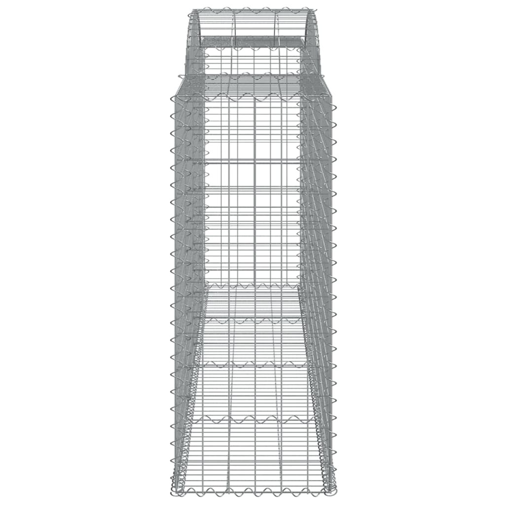 Arched Gabion Baskets 3 pcs 118.1"x19.7"x47.2"/55.1" Galvanized Iron