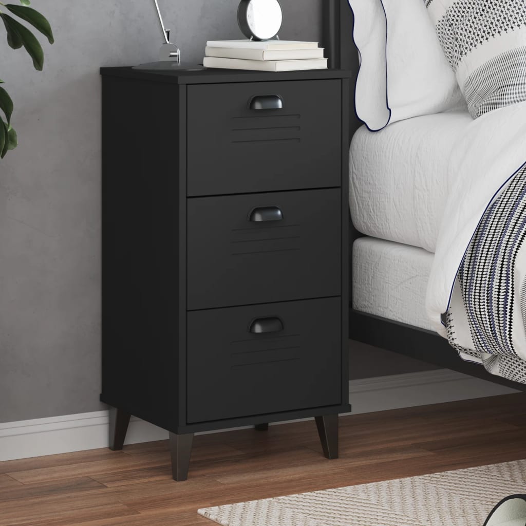 Bedside Cabinet VIKEN Anthracite Gray Engineered Wood