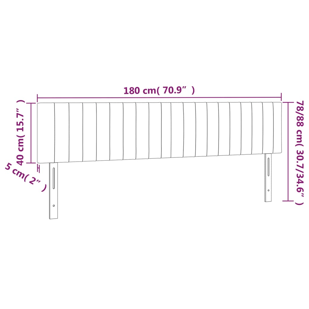 Headboards 2 pcs Light Gray 35.4"x2"x30.7"/34.6" Velvet