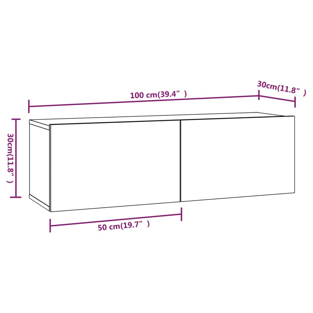 8 Piece TV Stand Set White Engineered Wood