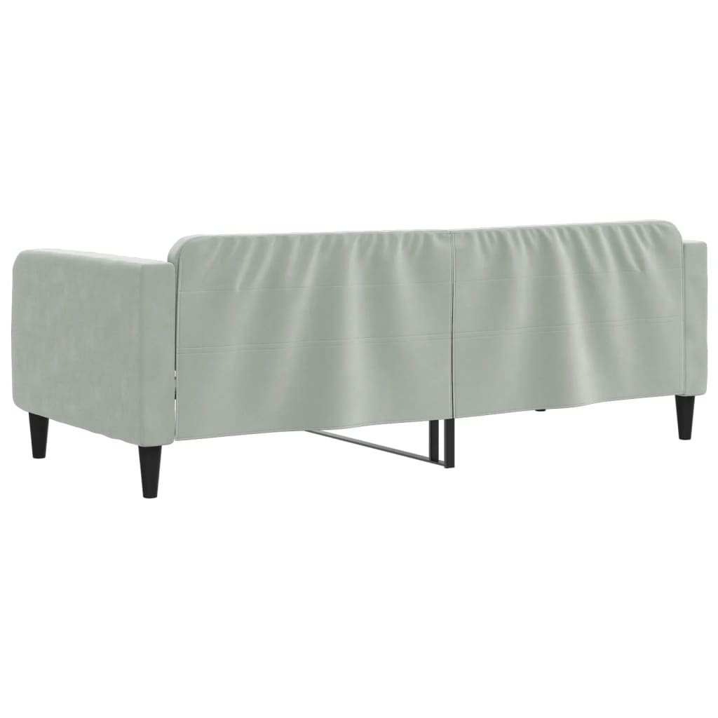 Day Bed without Mattress Light Gray 39.4"x74.8" Velvet