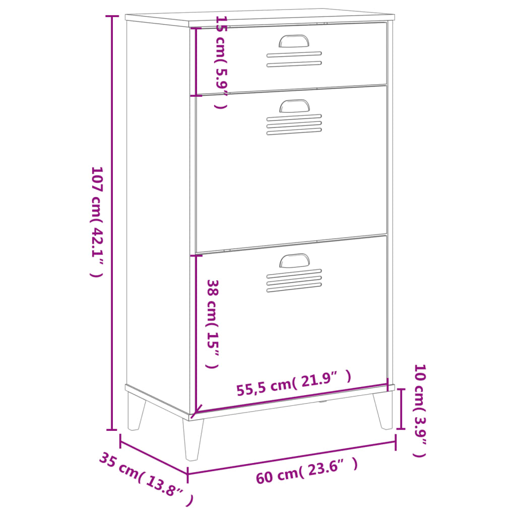 Shoe Cabinet VIKEN Anthracite Gray Engineered Wood