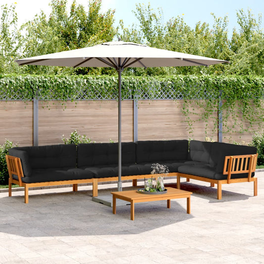 5 Piece Patio Pallet Sofa Set with Cushions Solid Wood Acacia