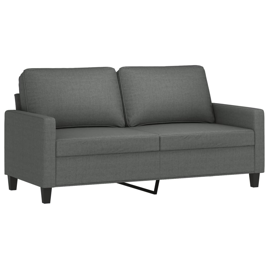 3 Piece Sofa Set with Cushions Dark Gray Fabric